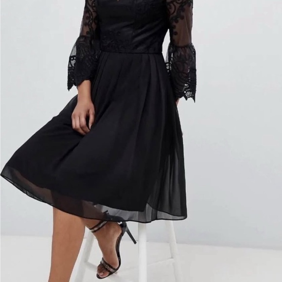 🎀 ASOS Black Goth Dress – XS 2/4 – Prom, Holiday, Party, Graduation, Halloween - Picture 5 of 9